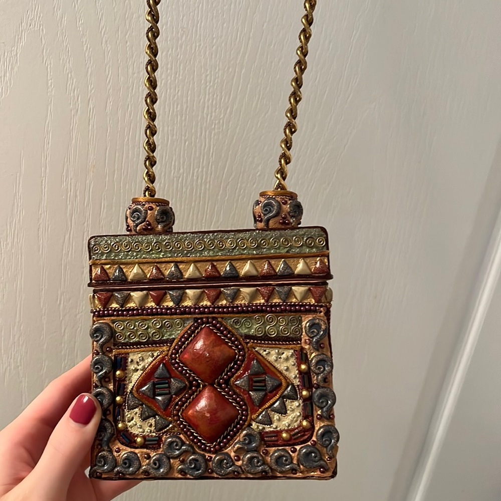 Mary Frances papier-mache box purse